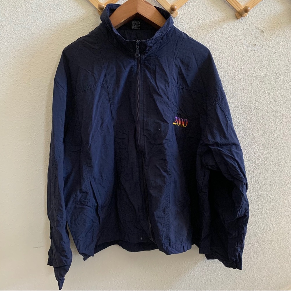 DISNEY Y2K 2000 dark blue black windbreaker jacket mens XL